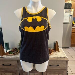 Mens dark grey Batman logo tank top